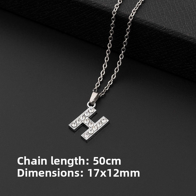 Crystal-Accent Initial Pendant Necklace – product view 13