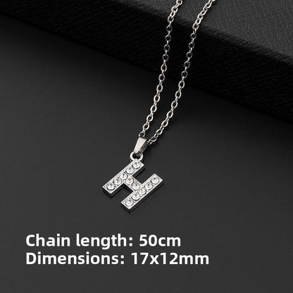 Crystal-Accent Initial Pendant Necklace – product view 13