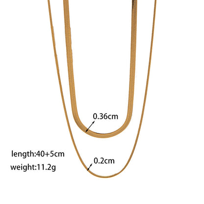 Double Layer Geometric Pendant Necklace – product view 6