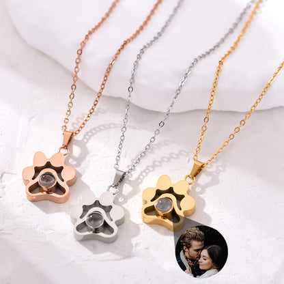 Stainless Steel Cute Pet Projection Necklace – product view 1