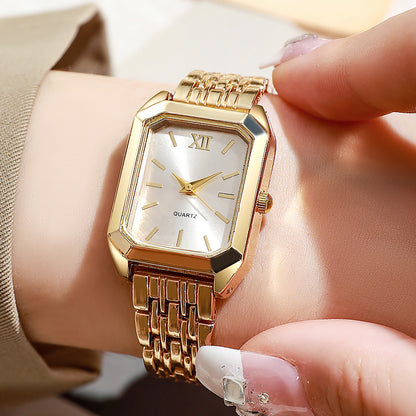 Women's Square Quartz Watch Stainless Steel Band – product view 4