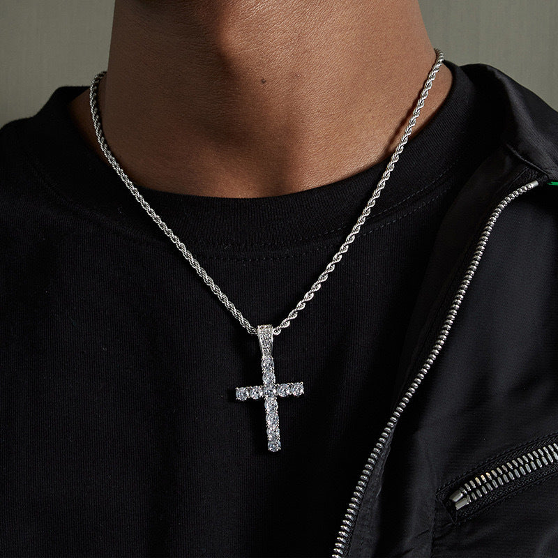 Titanium Steel Necklace Cross – product view 1