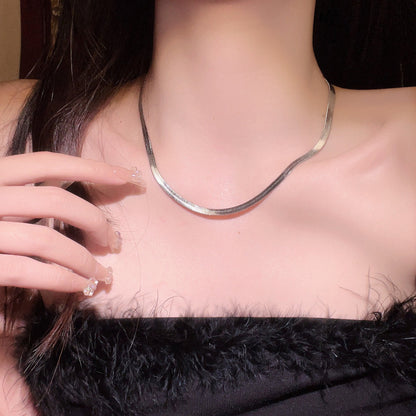 Titanium Steel Snake Bone Chain Necklace – product view 5