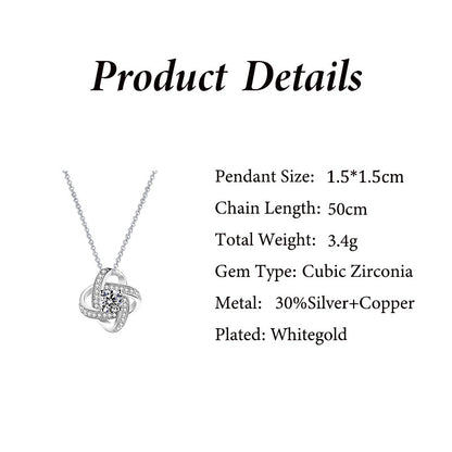 Rotating Four-leaf Clover Crystal Necklace – product view 5