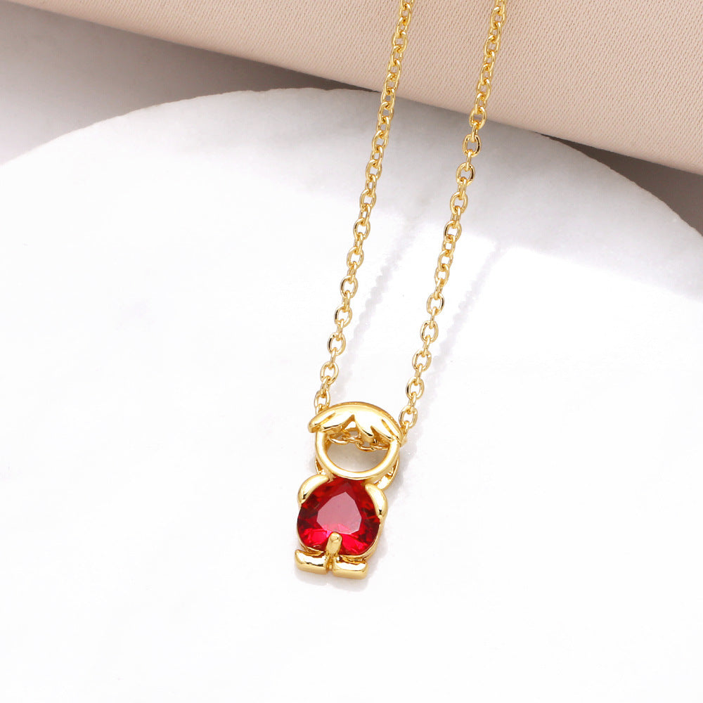 Hanging Pendant Necklace with Hearts – product view 15