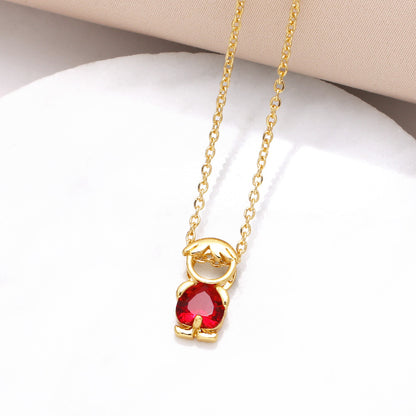 Hanging Pendant Necklace with Hearts – product view 15