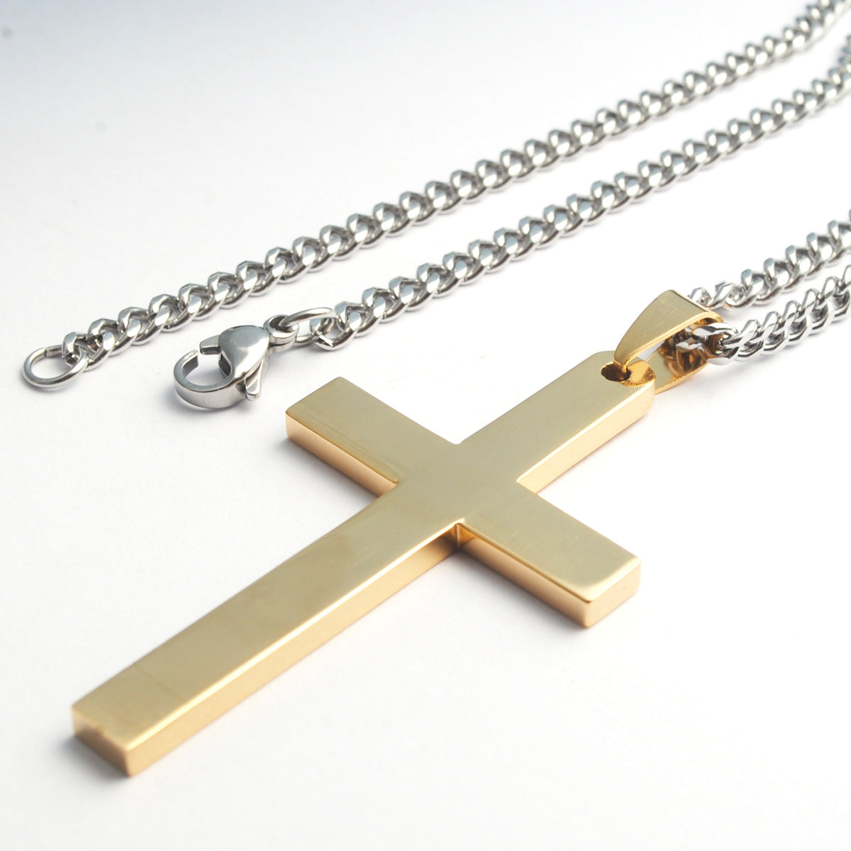 Stainless Steel Cross Pendant Necklace – product view 8