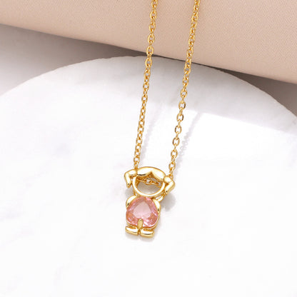 Hanging Pendant Necklace with Hearts – product view 5