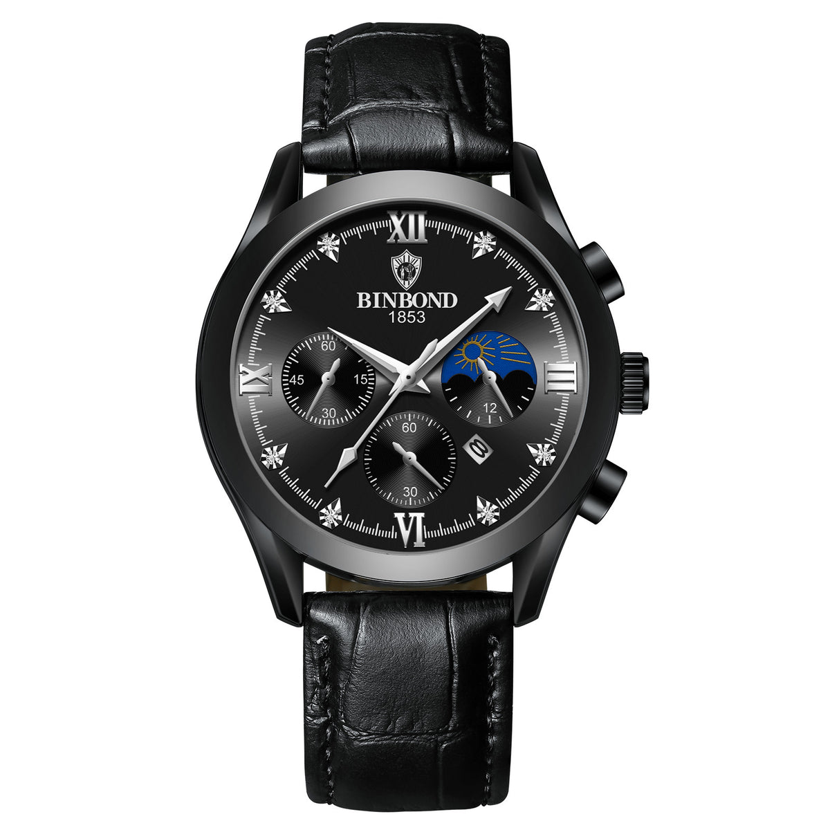 30m Waterproof Luminous Quartz Watch – Genuine Leather