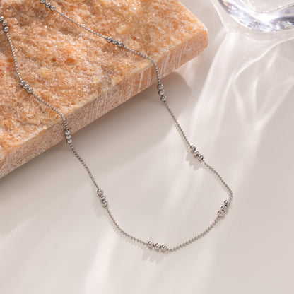 Geometric Titanium Steel Necklace and Bracelet Set – product view 7