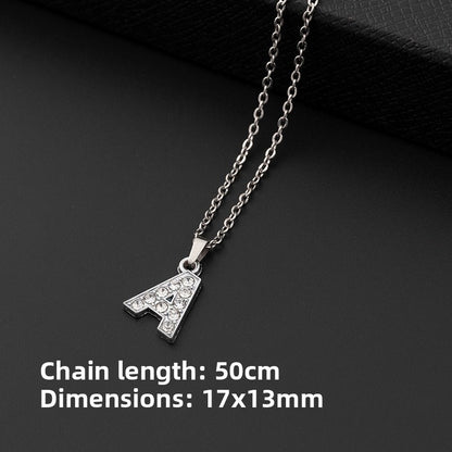 Crystal-Accent Initial Pendant Necklace – product view 6