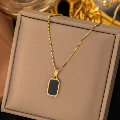Minimalist Titanium Steel Clavicle Necklace – product view 5