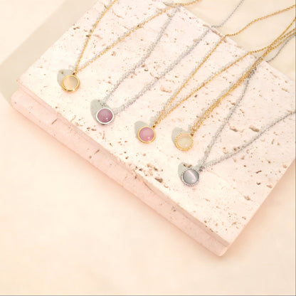 Round Cat Eye Necklace – product view 1