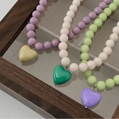 Adjustable Heart Bead Necklace – product view 1