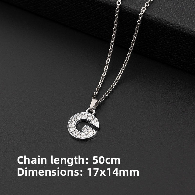 Crystal-Accent Initial Pendant Necklace – product view 12