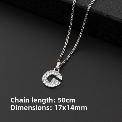 Crystal-Accent Initial Pendant Necklace – product view 12