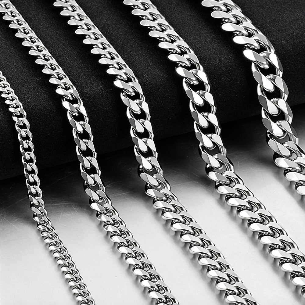 Stainless Steel Cuban Chain Jewelry Set – product view 56