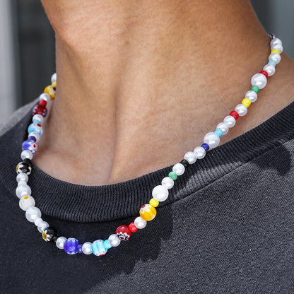 Geometric Glass Bead Necklace – product view 4
