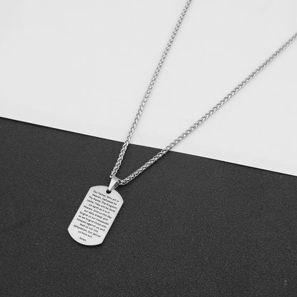 Crusader Titanium Steel Pendant Necklace – product view 3