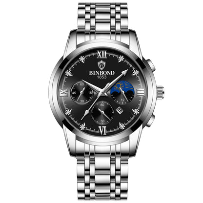 30m Waterproof Luminous Quartz Watch – Genuine Leather