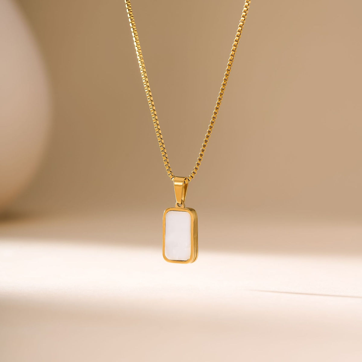 Double-sided Square Titanium Steel Necklace – product view 7