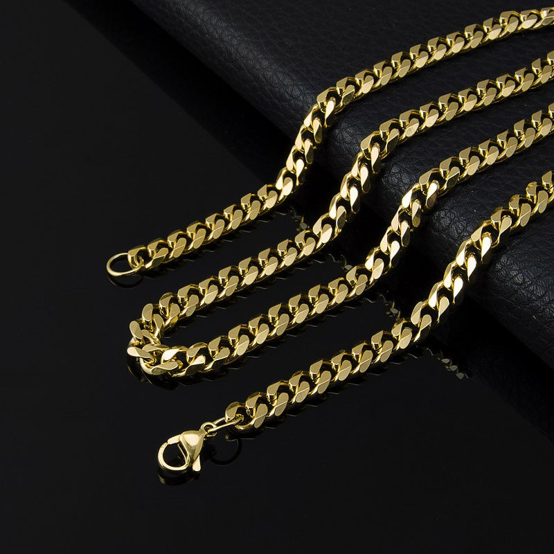 Stainless Steel Cuban Chain Necklace – product view 5