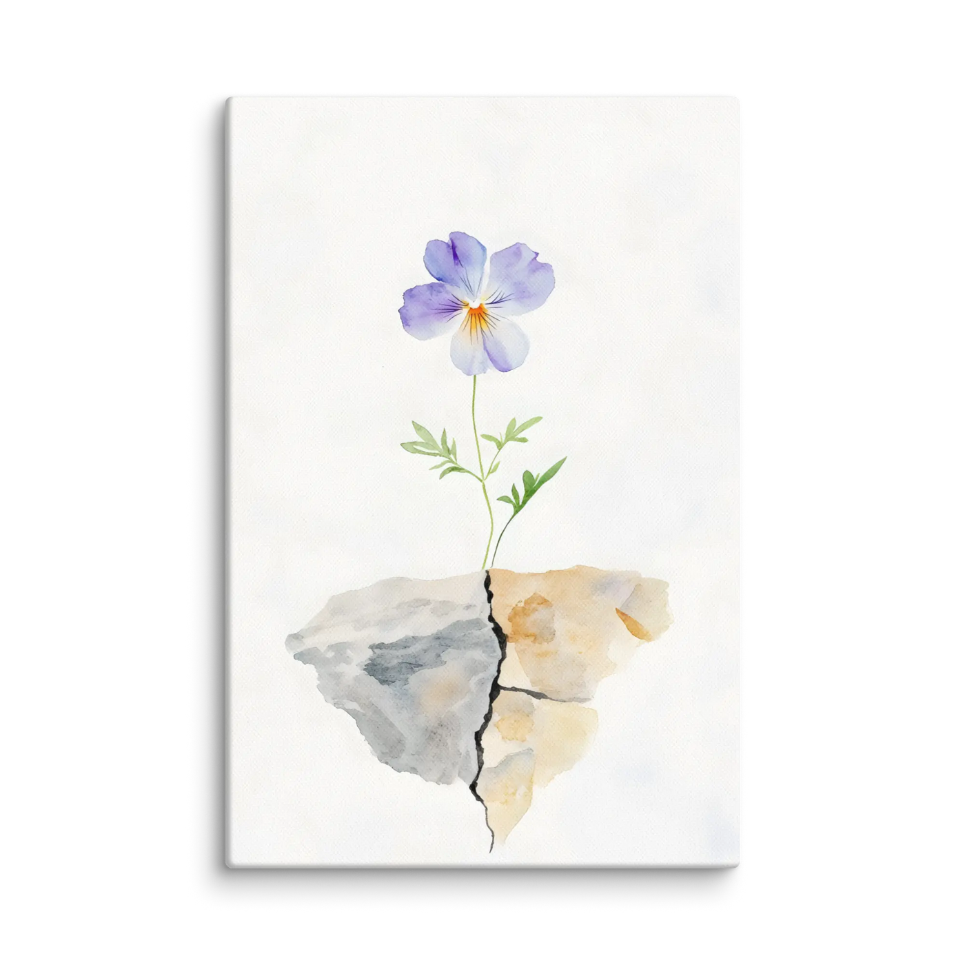 Floral Stillness Canvas - Minimalist Grace & Contemplation Art