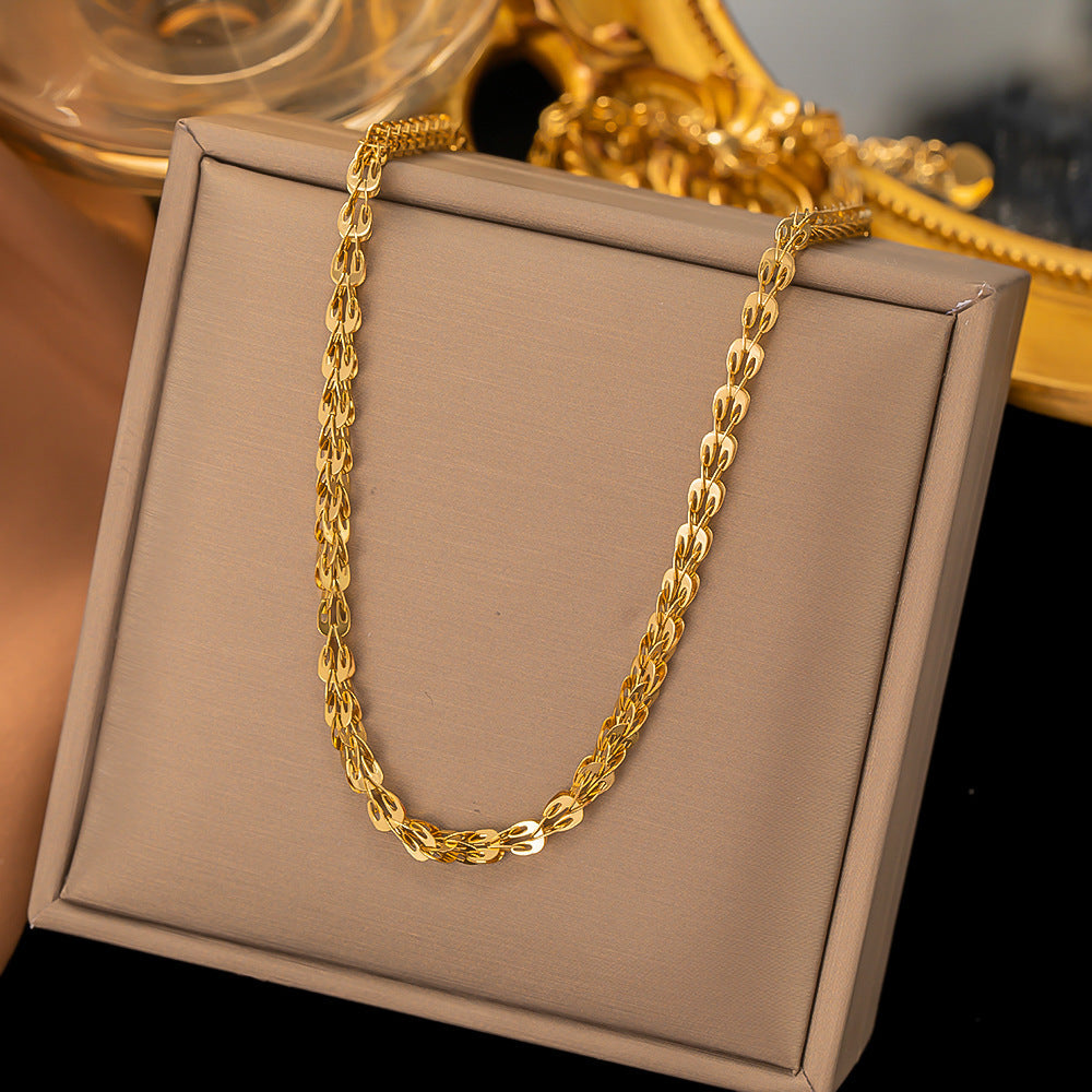 Minimalist Titanium Steel Clavicle Necklace – product view 21