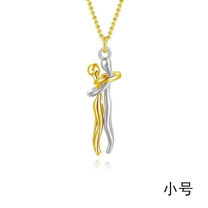Mother & Child Embrace Pendant Necklace – product view 8
