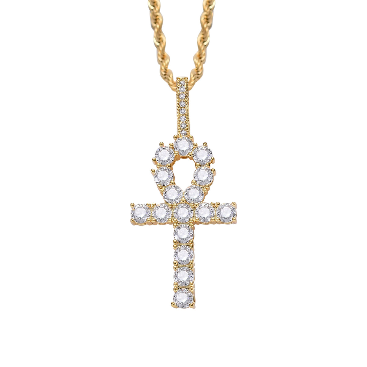 Men's Crystal Cross Pendant Necklace – product view 14