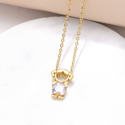 Hanging Pendant Necklace with Hearts – product view 6