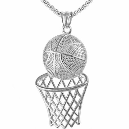 Basketball Frame Pendant Necklace – product view 8