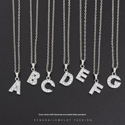 Crystal-Accent Initial Pendant Necklace – product view 4