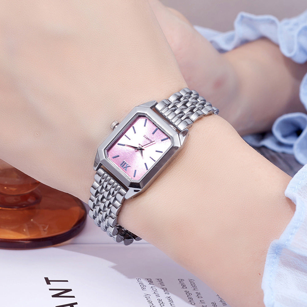 Women's Square Quartz Watch Stainless Steel Band – product view 7