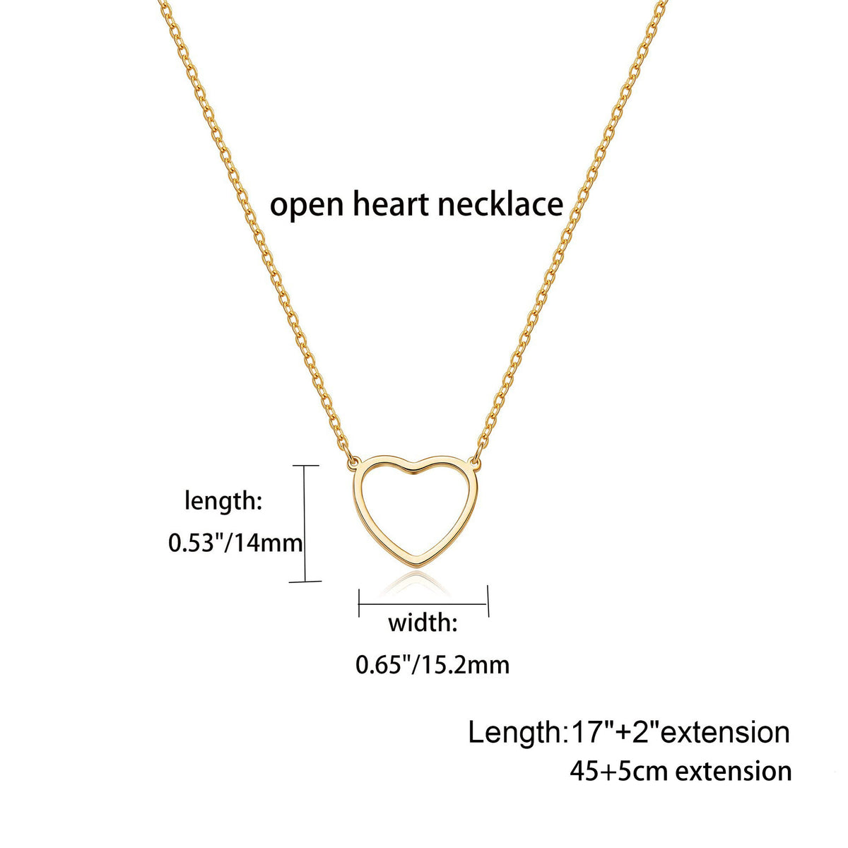 Stainless Steel Heart Pendant Necklace – product view 4
