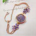 Flower-shaped Crystal-accent Women's Quartz Watch