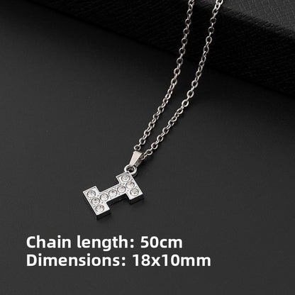 Crystal-Accent Initial Pendant Necklace – product view 14