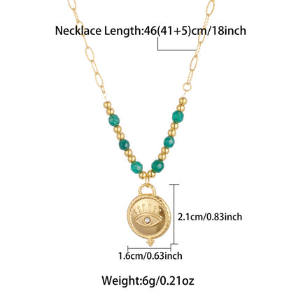 Bohemian Beaded Necklace Stainless Steel Round Colored Crystal – product view 8
