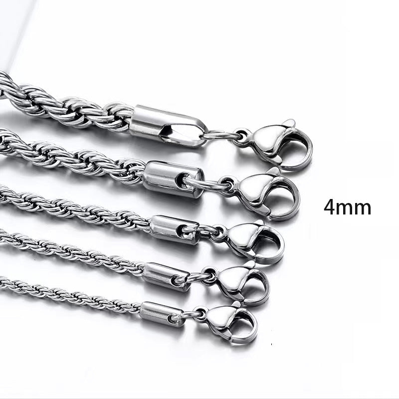 Stainless Steel Twist Chain Necklace – product view 14