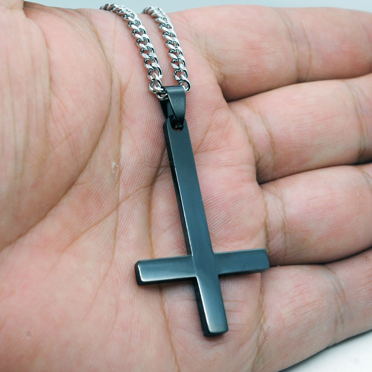 Stainless Steel Cross Pendant Necklace – product view 10