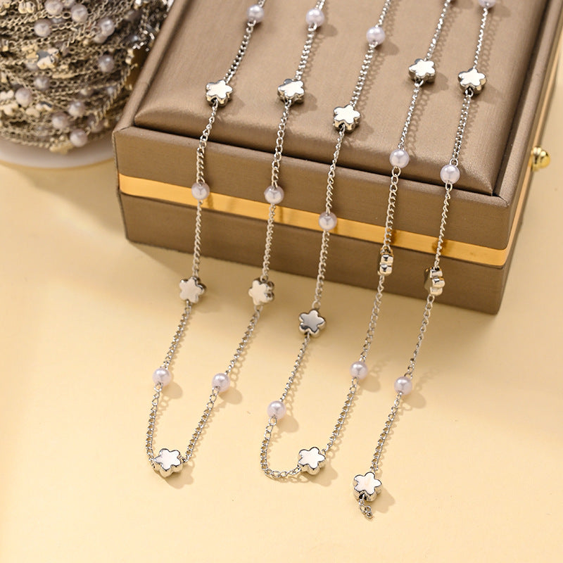 Imitation Pearl Chain Necklace – product view 17