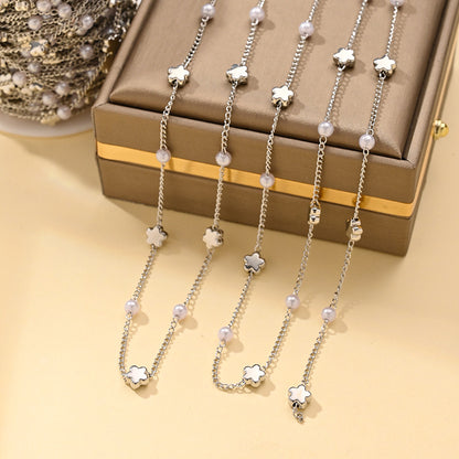 Imitation Pearl Chain Necklace – product view 17