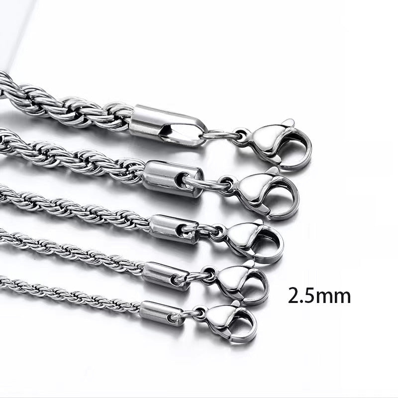 Stainless Steel Twist Chain Necklace – product view 6