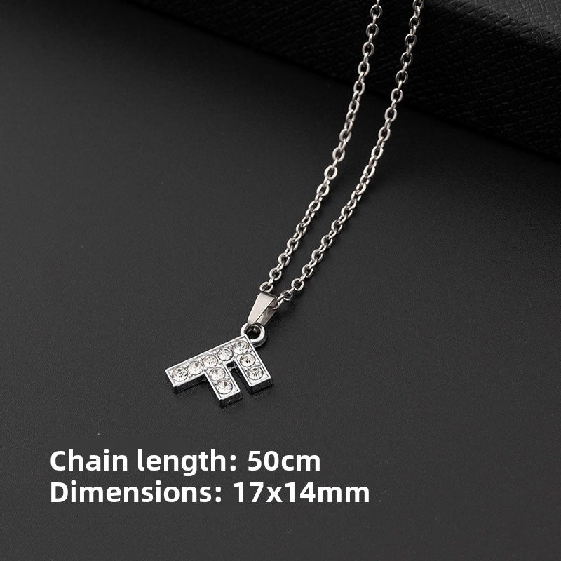 Crystal-Accent Initial Pendant Necklace – product view 11
