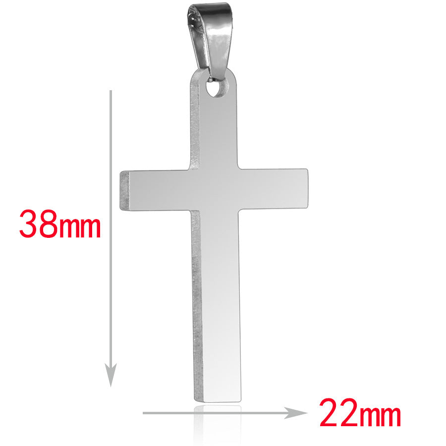 Stainless Steel Cross Pendant Necklace – product view 17