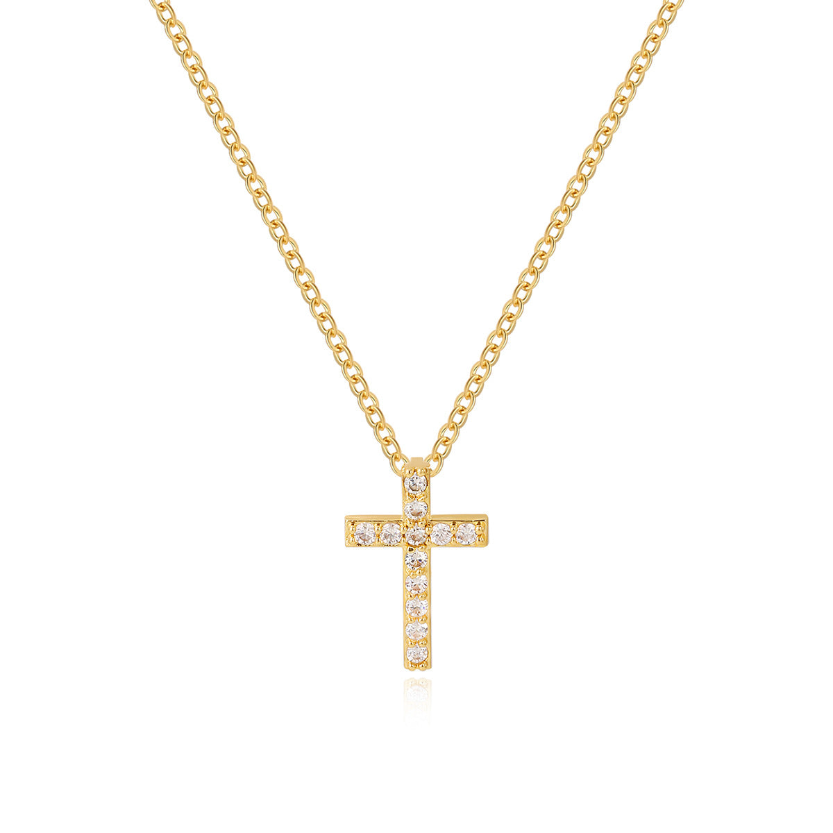 Gold-tone Cross Necklace Women's Collarbone Chain – product view 2