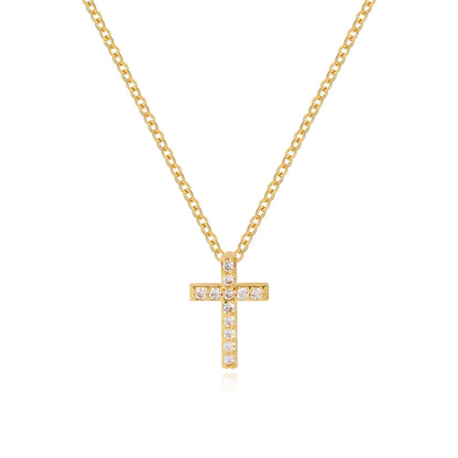 Gold-tone Cross Necklace Women's Collarbone Chain – product view 2