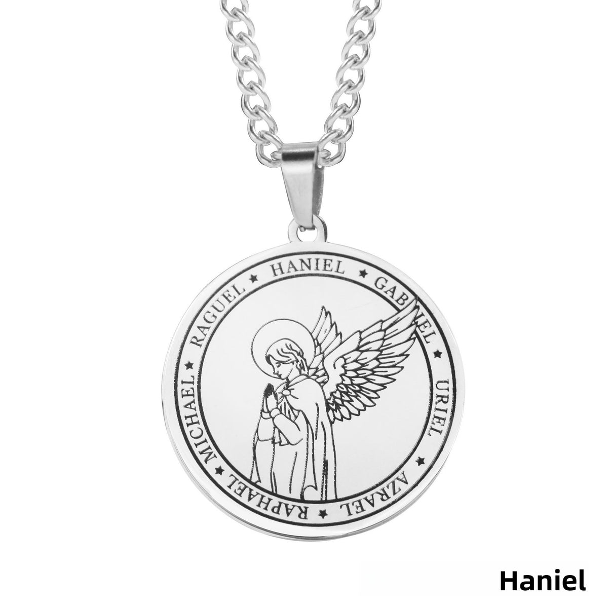 Titanium Steel Angel Wing Religious Necklace – product view 8