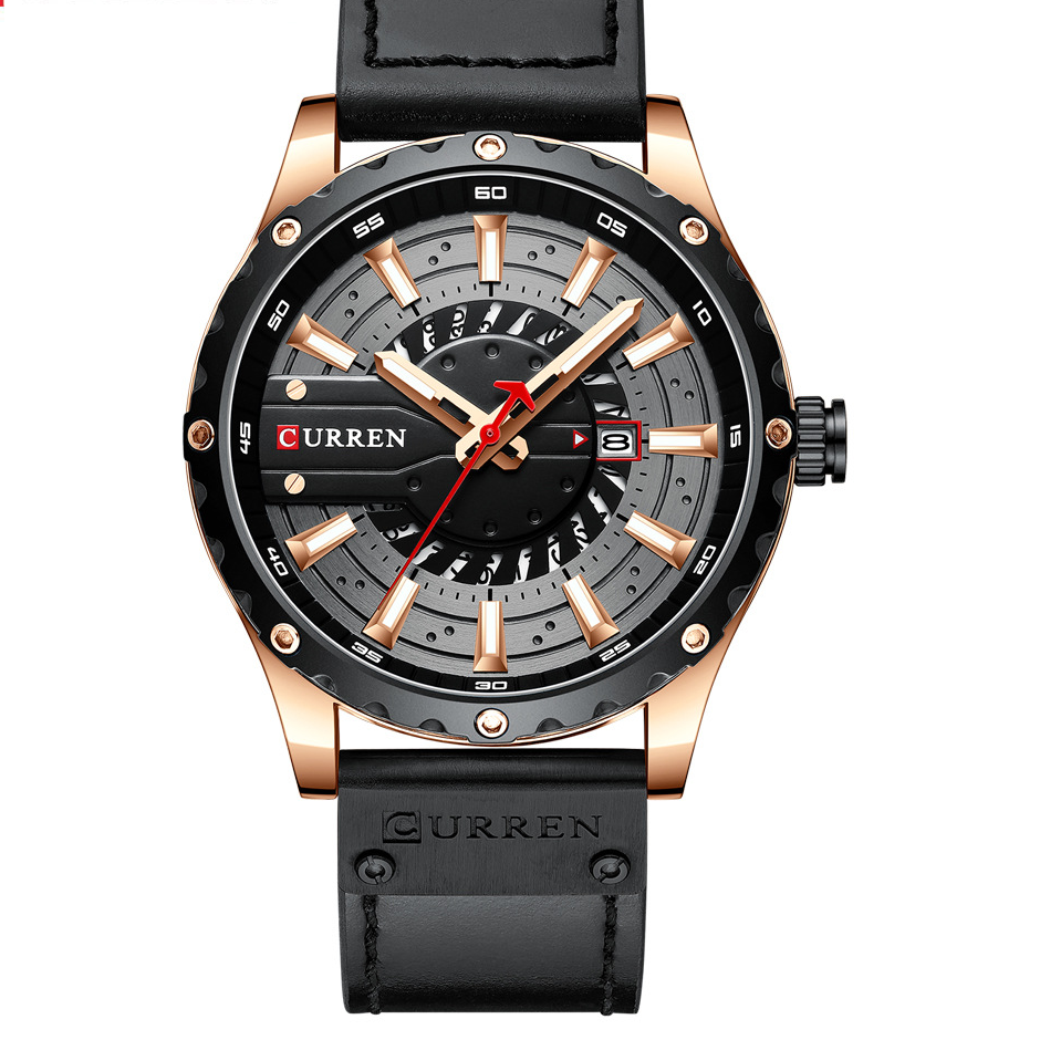 Curren Mens Calendar Leather Watch – product view 3