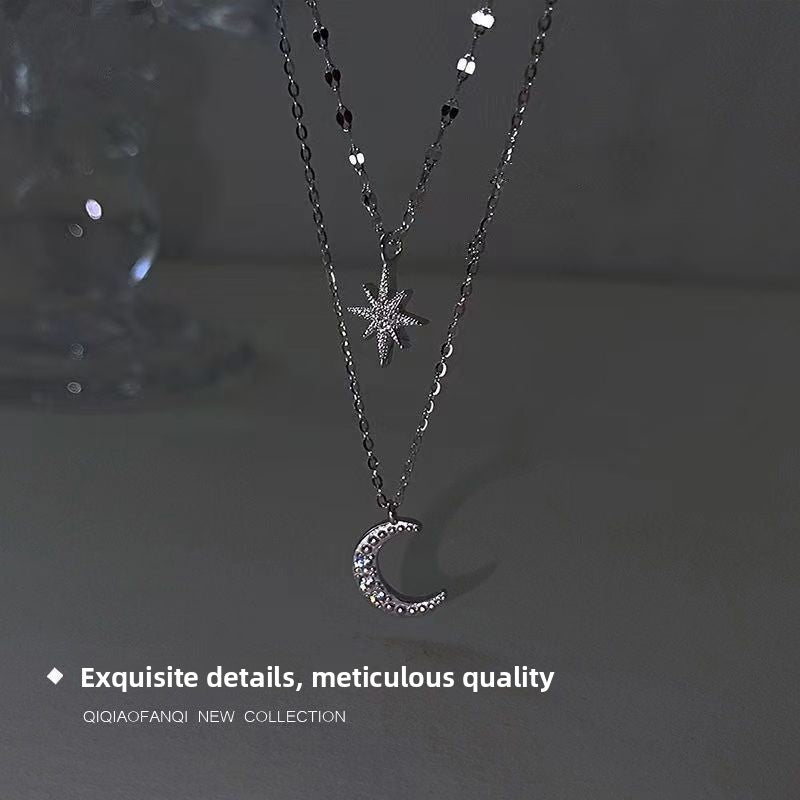 Layered Star Moon Pendant Necklace for Women – product view 3